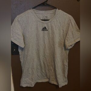 adidas Light Gray Crew Logo T-Shirt